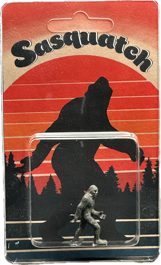 Sasquatch Miniature Custom Carded Retro Sunset Design Figure