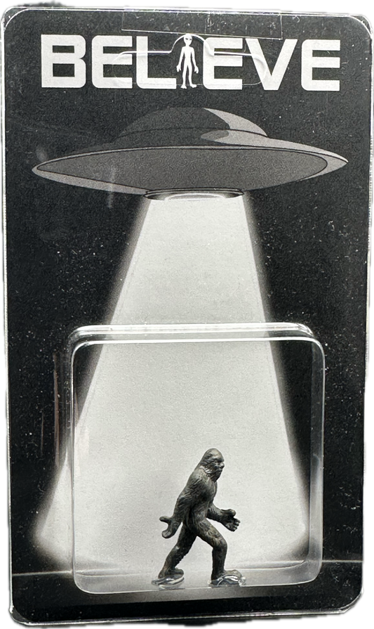 Bigfoot Believe UFO Abduction Miniature Custom Carded Retro Noir Design Figure