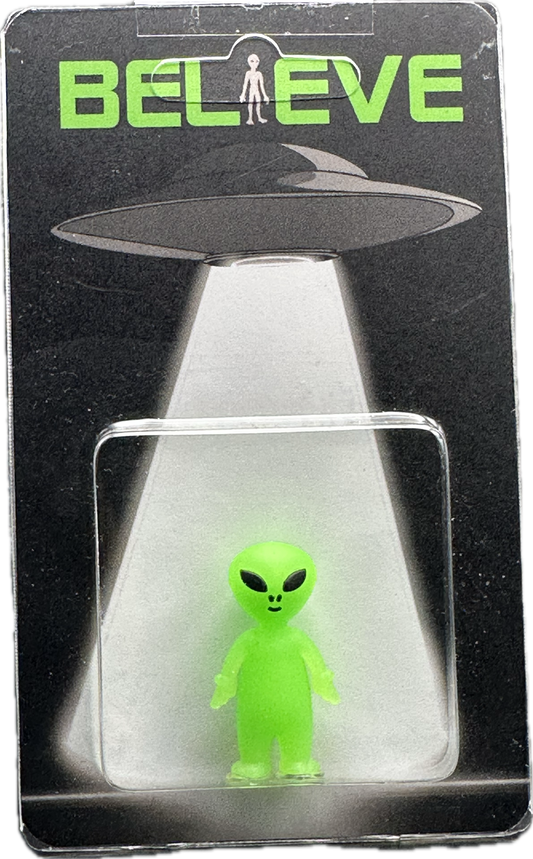 Green Glow Alien UFO Abduction Believe Custom Carded Miniature Figure