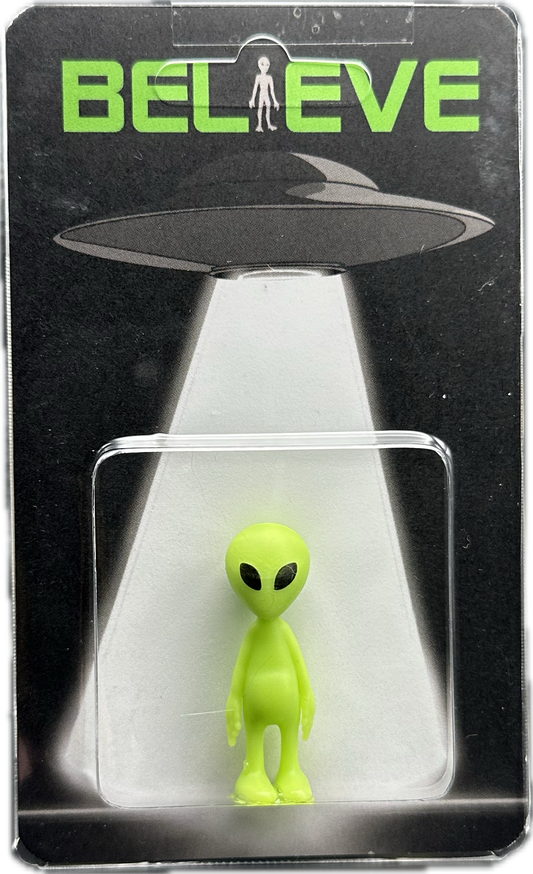 Green Alien UFO Abduction Believe Custom Carded Miniature Figure
