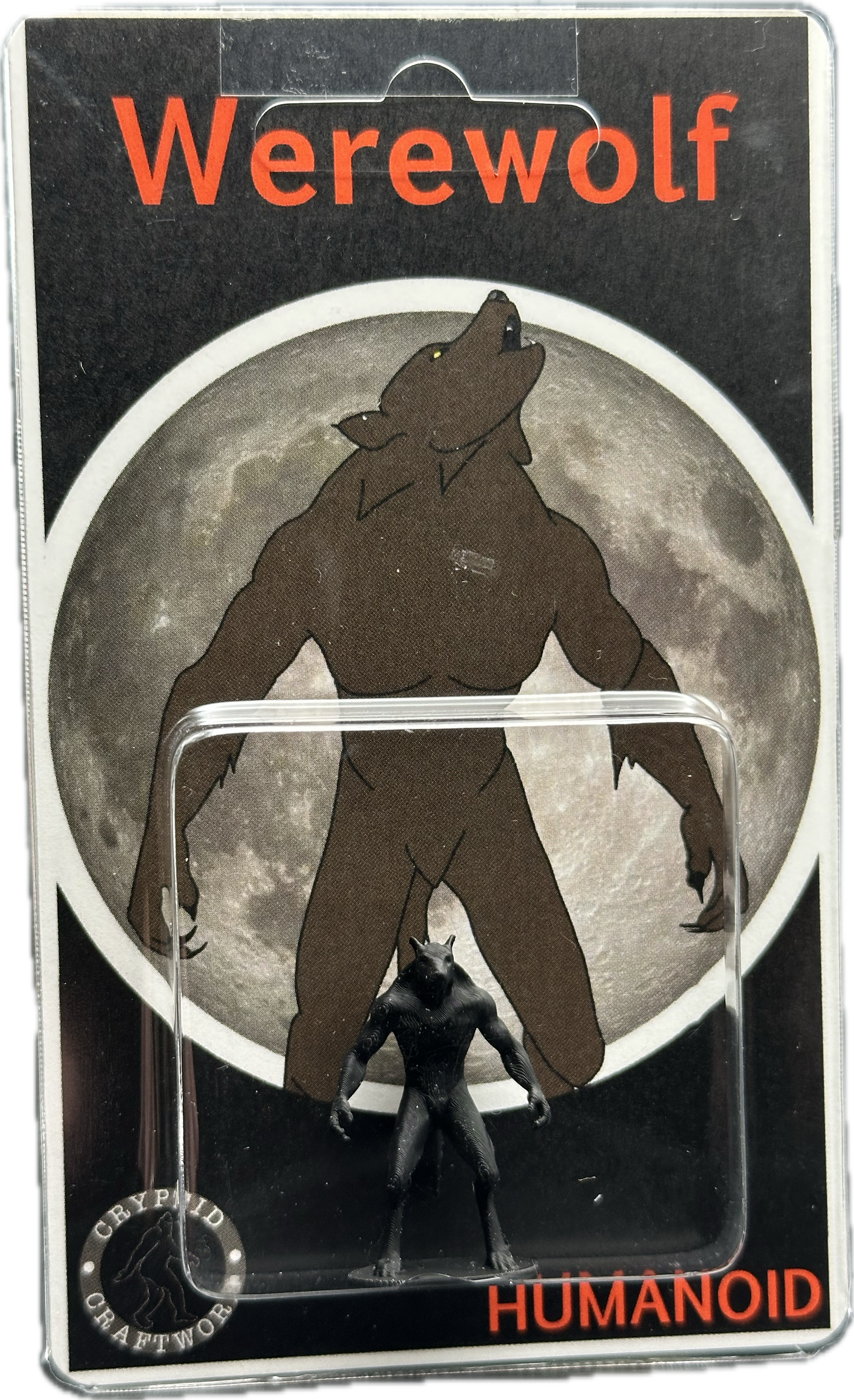 Black Werewolf Miniature Custom Carded Retro Design Lycan Figure