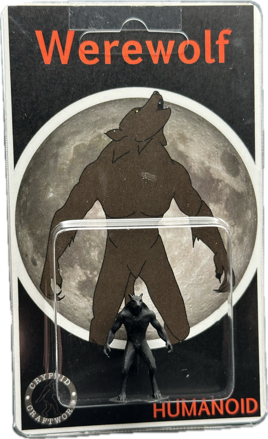 Black Werewolf Miniature Custom Carded Retro Design Lycan Figure