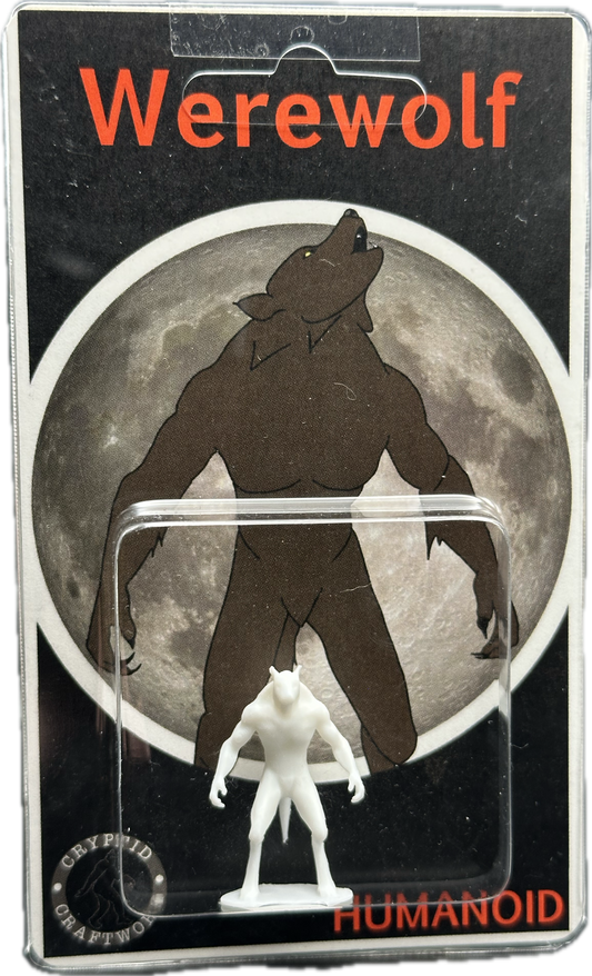 White Werewolf Miniature Custom Carded Retro Design Lycan Figure