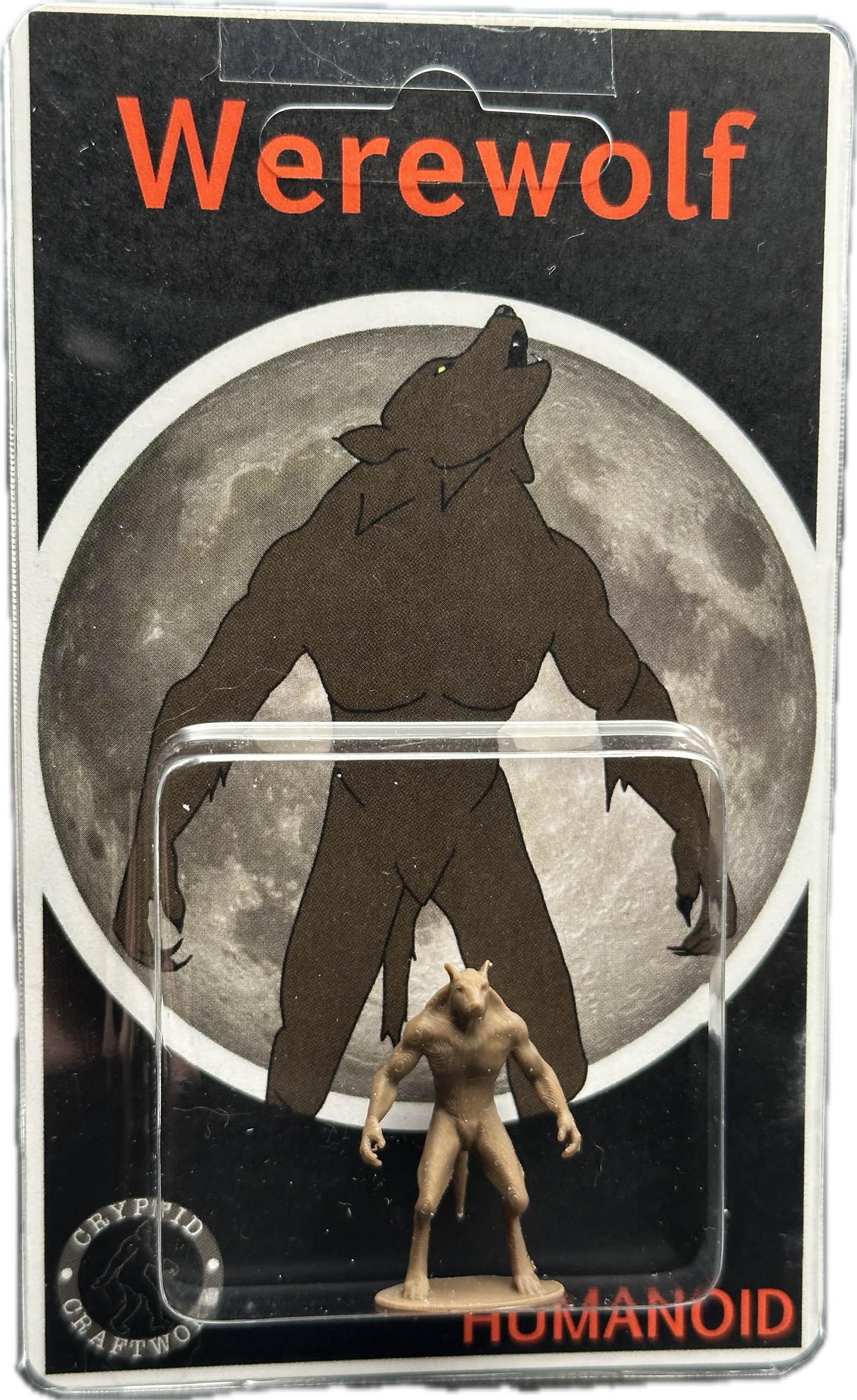 Brown Werewolf Miniature Custom Carded Retro Design Lycan Figure