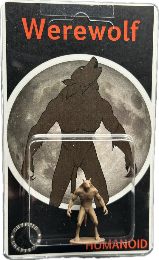 Brown Werewolf Miniature Custom Carded Retro Design Lycan Figure