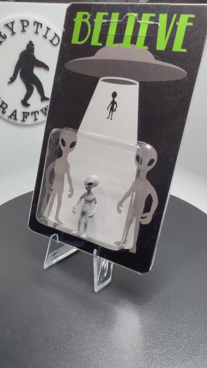 Art Deco Grey Alien UFO Abduction Believe Miniature Figure