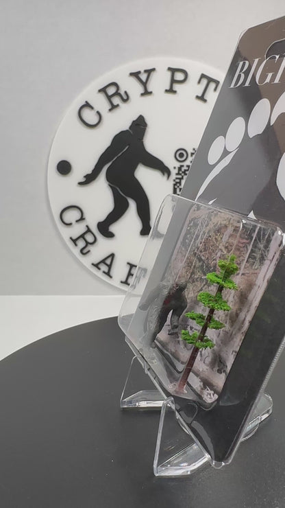Bigfoot Miniature Custom Carded Retro Figure Noir Design with Tree