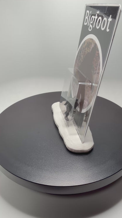 Bigfoot Track Plaster Cast Miniature Figure Display Stand: Cryptid Craftwork